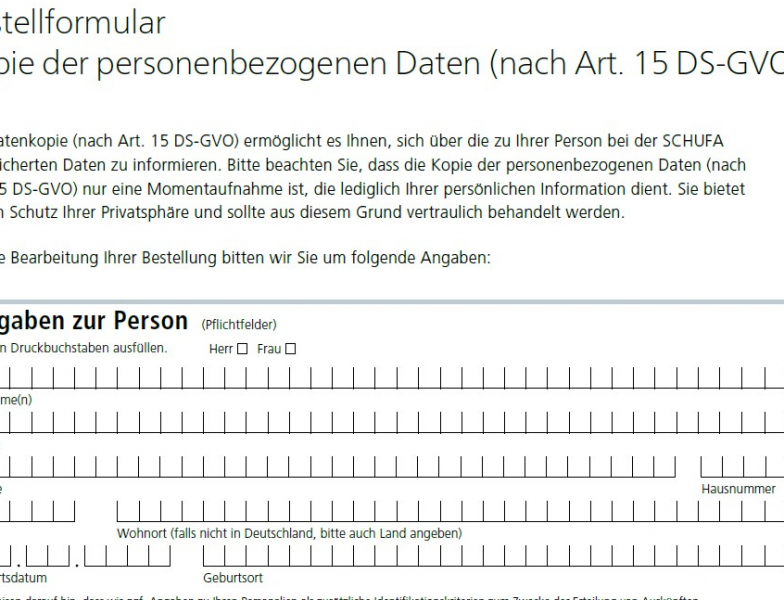 Schufa Auskunft Düsseldorf sofort kostenlos PDF-Formular Schufa Auskunft Düsseldorf sofort kostenlos - PDF-Formular